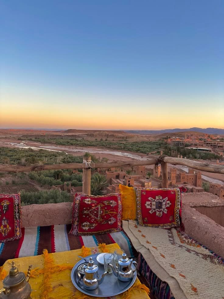 Mint tea with a view over southern Morocco