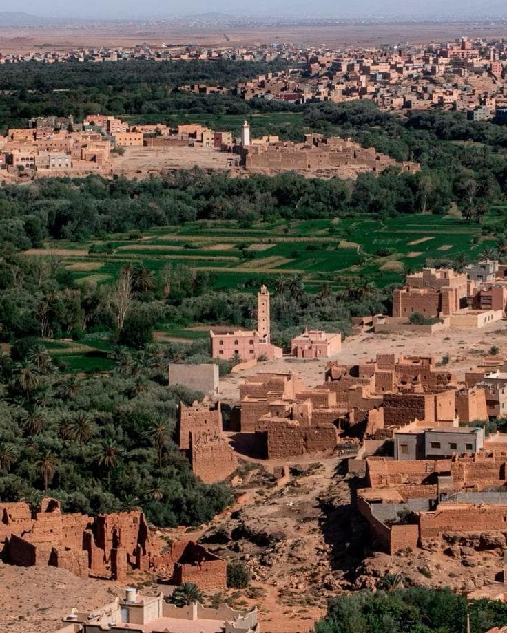 Kasbah and palm oasis in southern Morocco