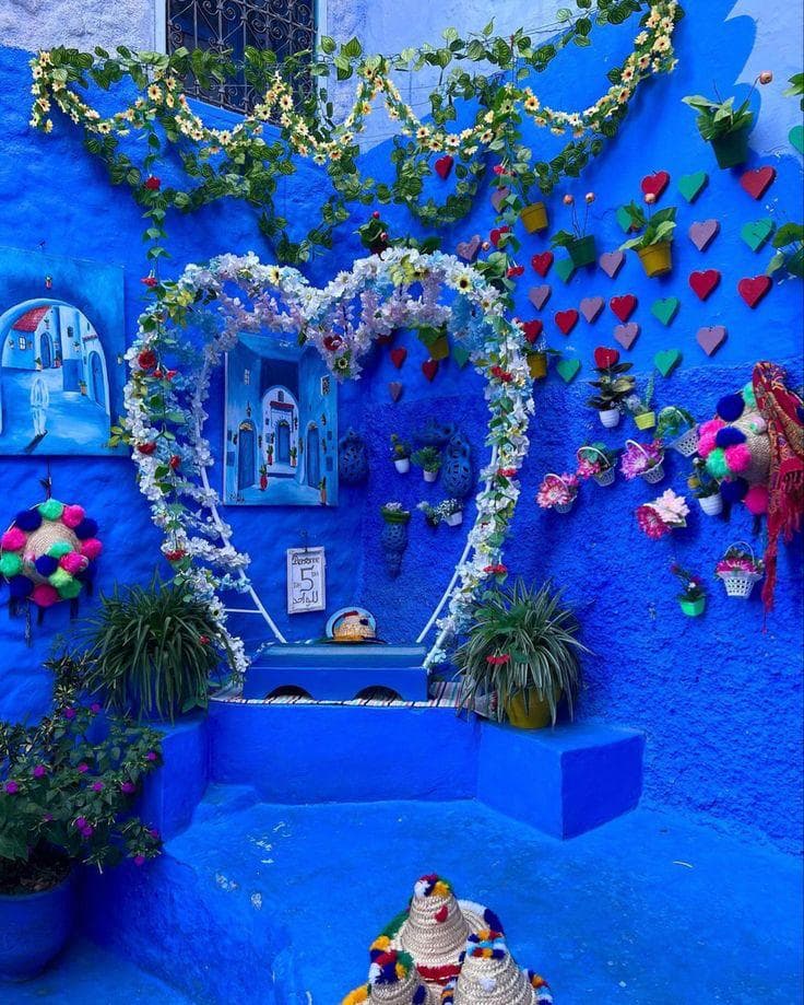 Blue courtyard in Chefchaouen