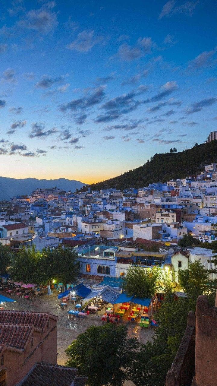 Chefchaouen panorama at dusk